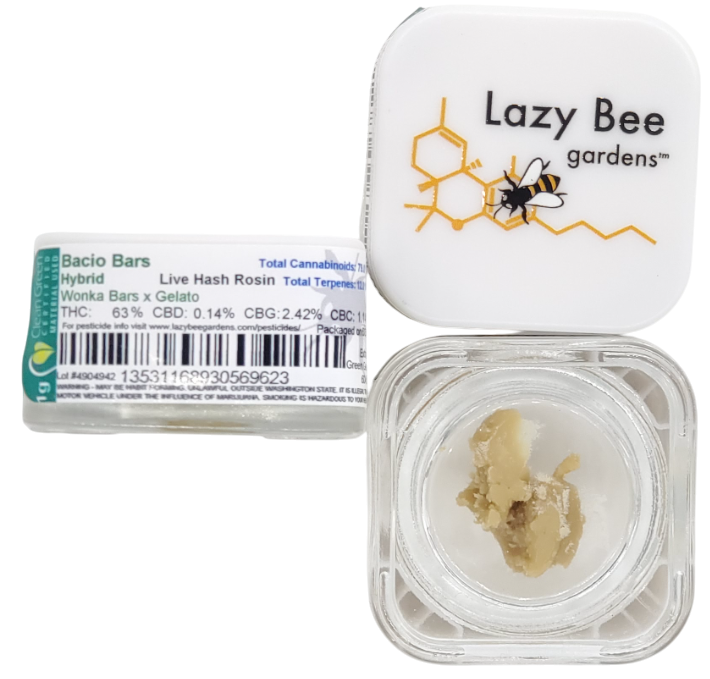 Photograph of product: Lazy Bee CON Bacio Bars CC au chocolat Rosin 1g