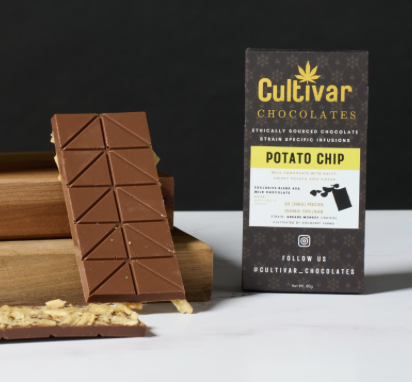 Photograph of product: Cultivar Chocolates | 100mg TH-oui Oui'd Bar | Salted Potato Chip