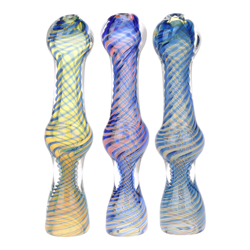 Photograph of product: Tight Beam Twist Glass Chillum | 4"