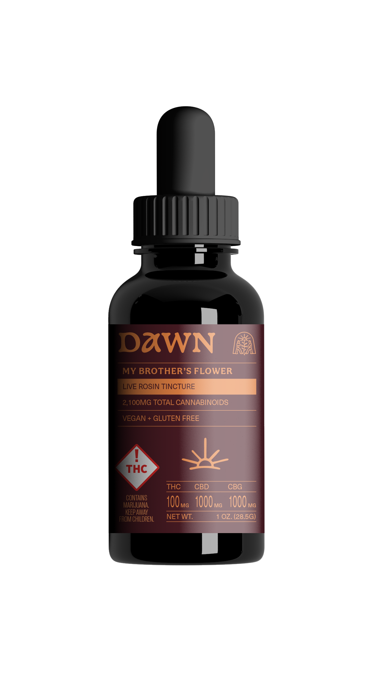 Photograph of product: Dawn (S) - (TH-oui:CBD:CBG) - 100mg Rosin Tincture - My Brother's Flower