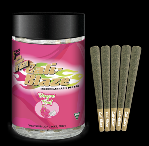 Photograph of product: Cali-Blaze | Infused Pre-Roll 5-Pack - 3.5g - Cherry Lime
