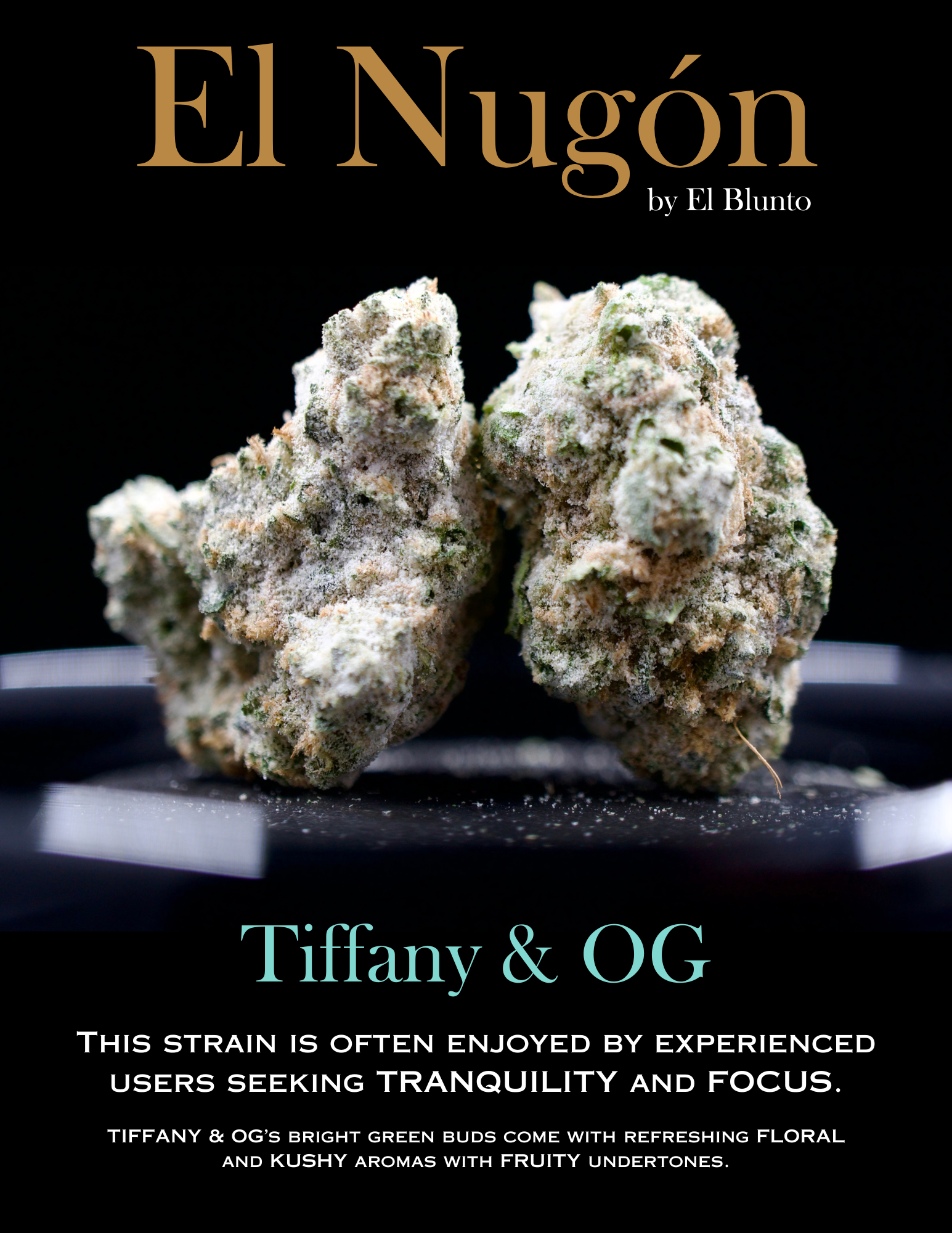Photograph of product: El Nugon Tiffany and OG 3.5g Diamond Infused Flower