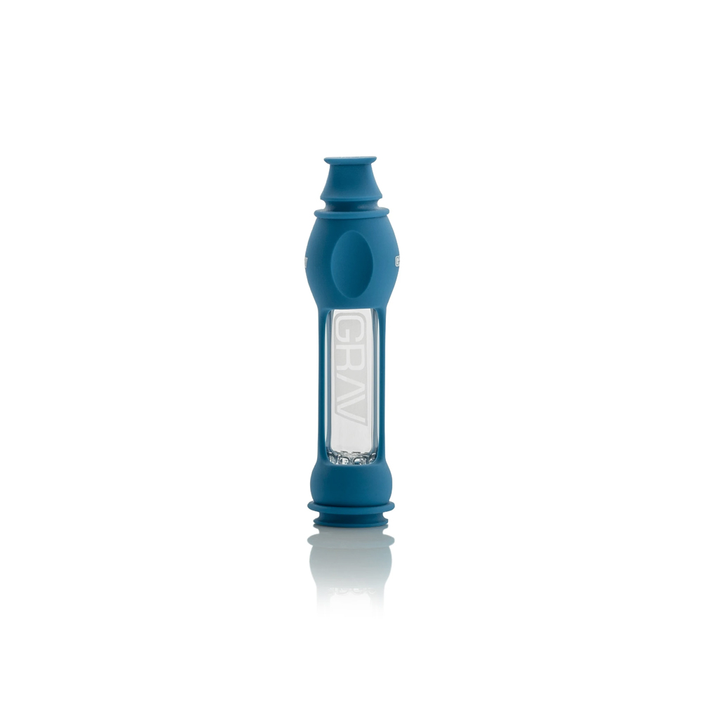 Photograph of product: Chillum | GRAV | One Hitter Silicone Octo-Taster | Blue
