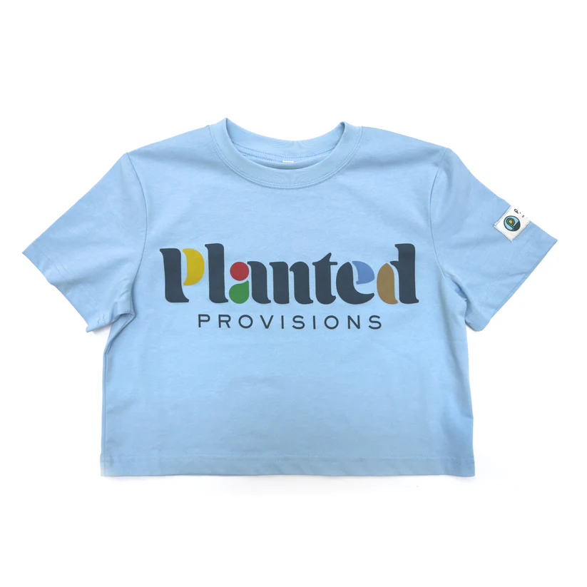 Photograph of product: Crop Top | Blue "Planted Provisions" | XL
