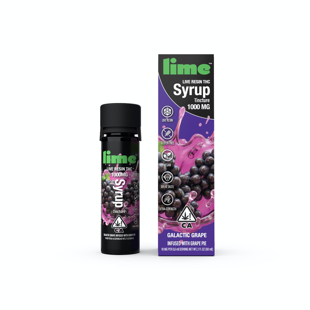 Photograph of product: Lime - Galactic Grape Live Resin Syrup 1000mg