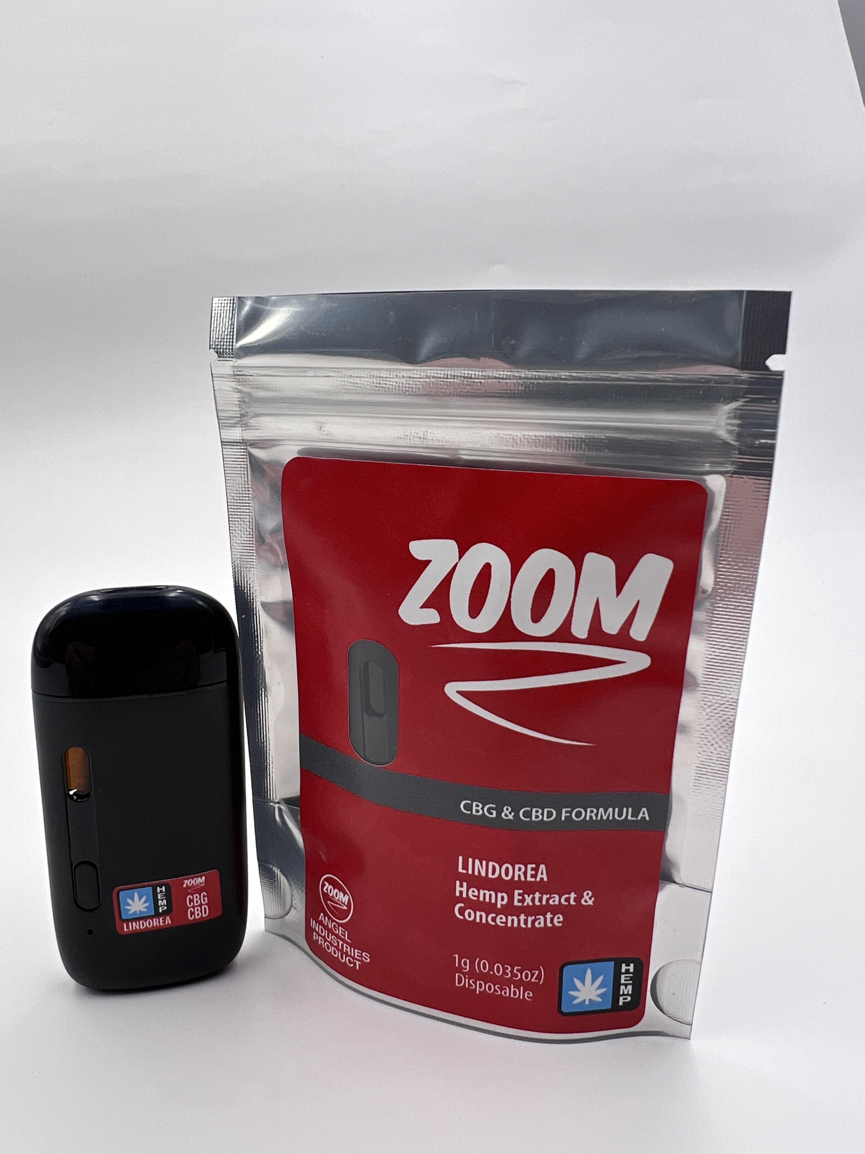 Photograph of product: AIO - Angel 1g CBD - CBG Hemp Zoom Cartridge - GREEN LEAF SPECIAL
