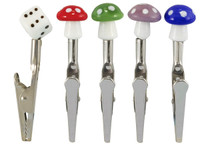 Photograph of product: Ceramic Tip Mushrooms & Dice Roach Clip