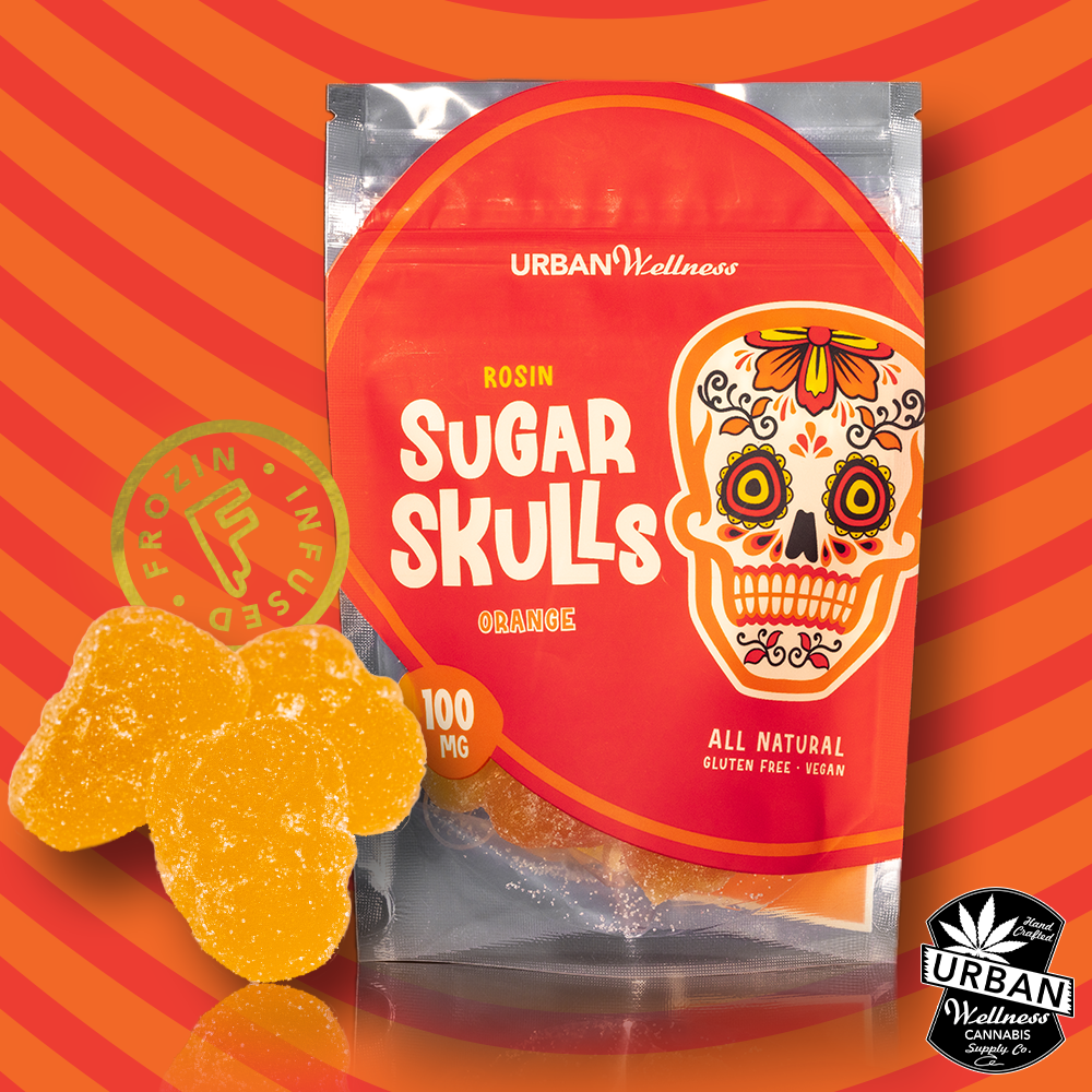 Photograph of product: Urban Wellness - Sugar Skulls - Orange - 100mg