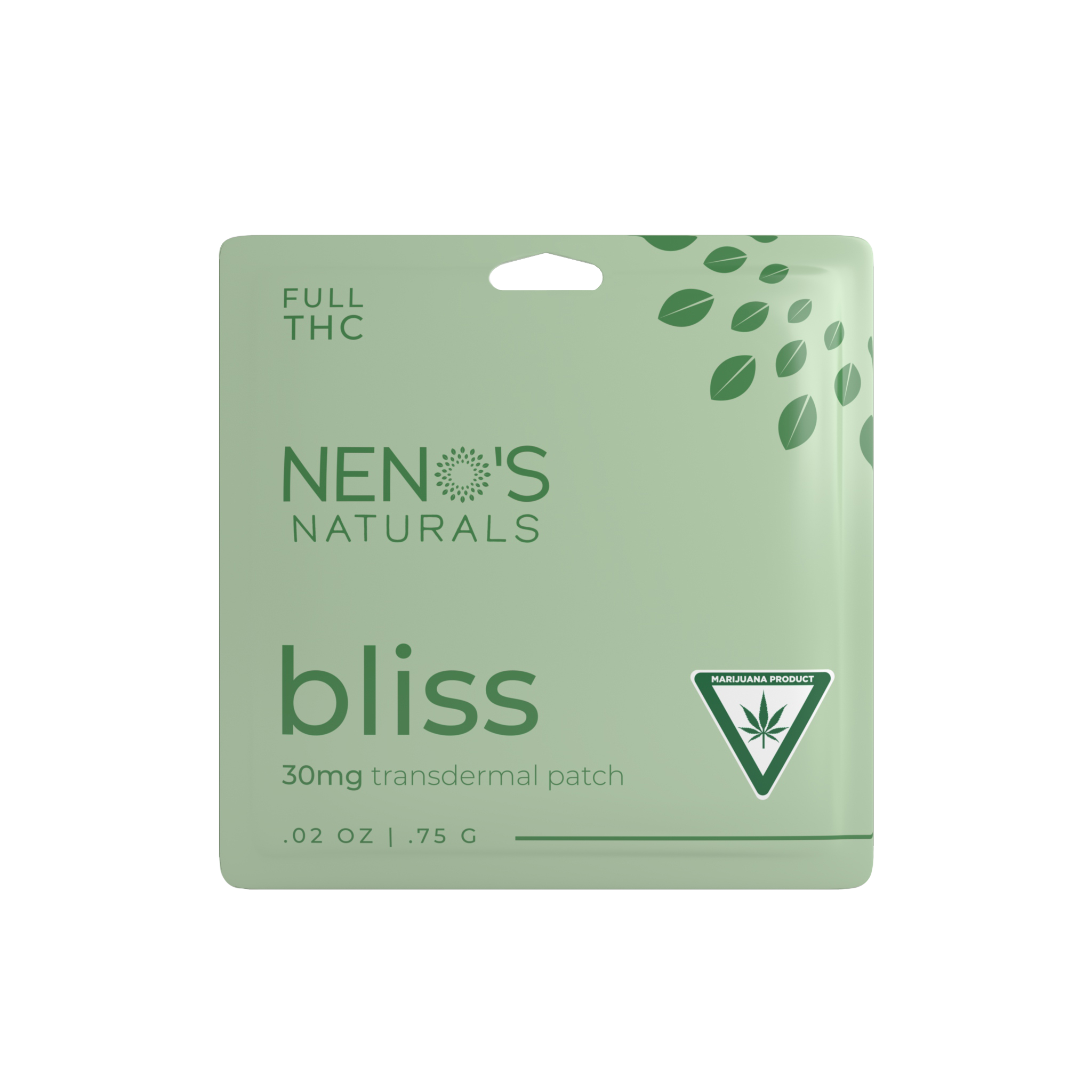 Photograph of Product: Neno's Naturals Bliss 30mg THC Transdermal Patch Rec