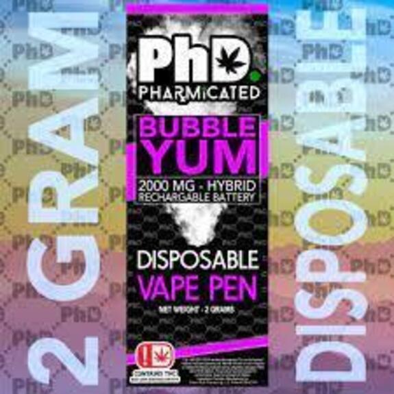 Photograph of product: PhD - Bubble Yum Distillate Disposable Vape