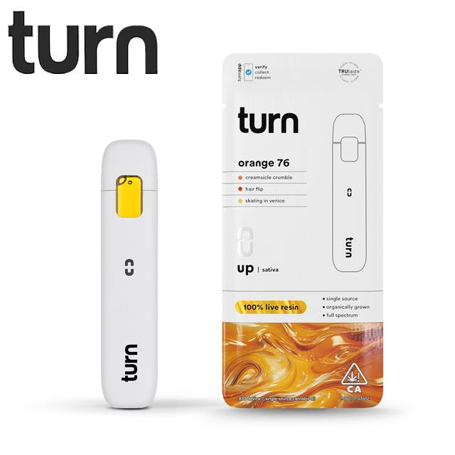 Photograph of product: Turn - Orange 76 - Live Resin All In One Vape - 1g - LR AOI