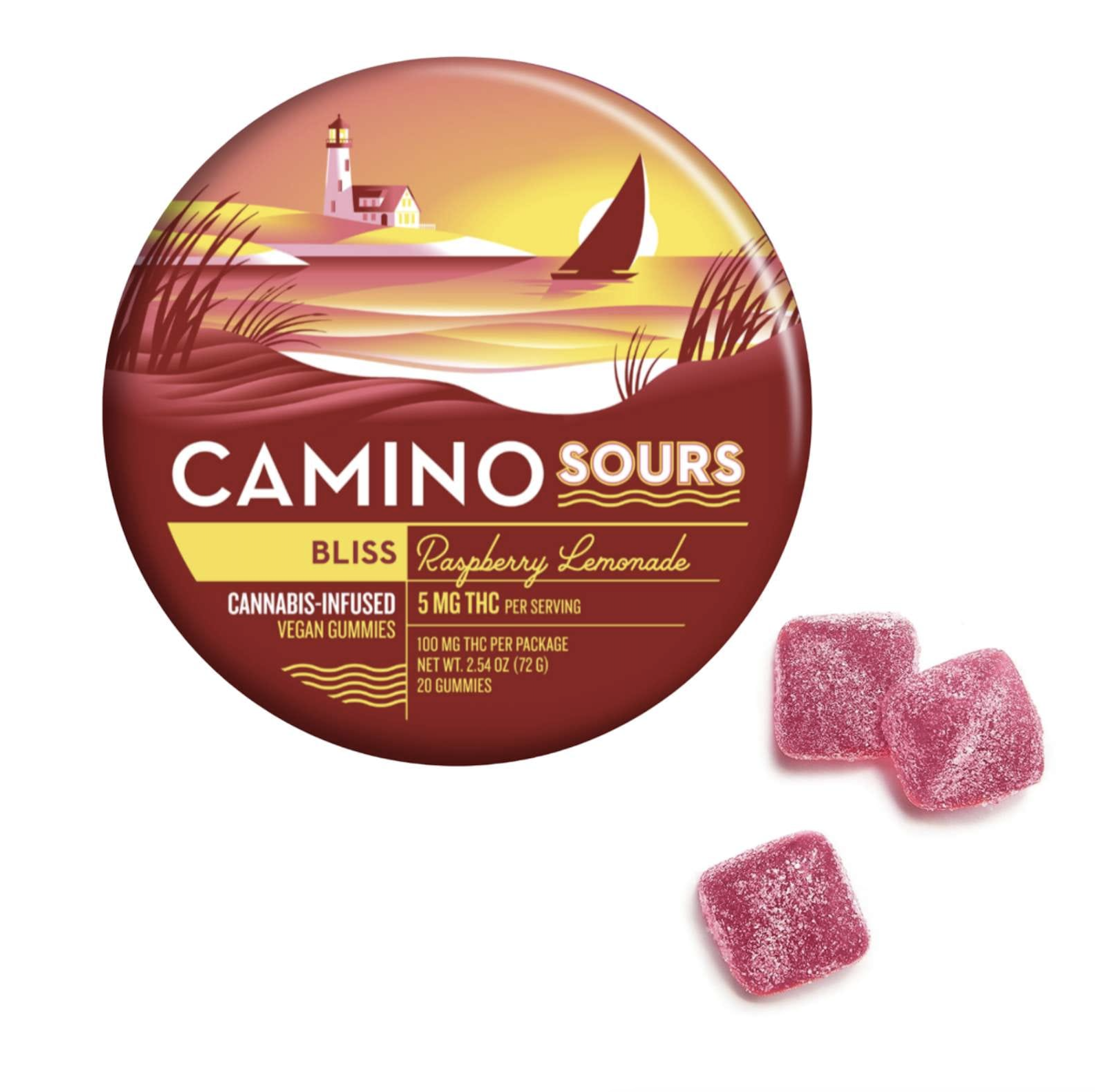 Photograph of product: Sours Raspberry Lemonade Bliss Gummies 20pk