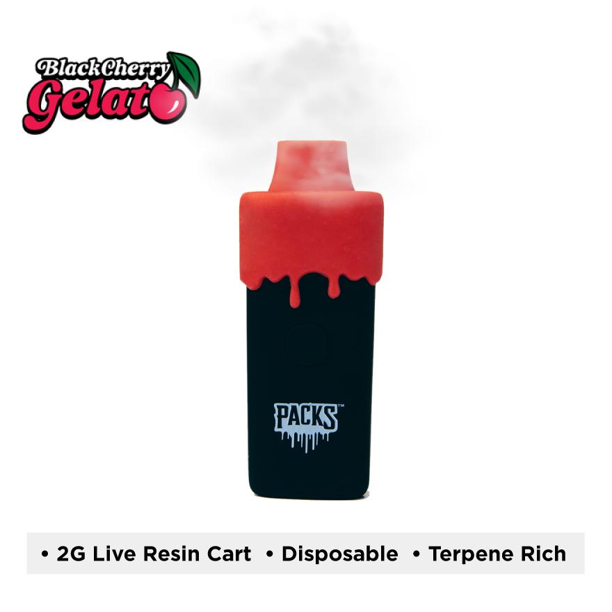 Photograph of Product: Packwoods - 2g Live Resin Disposable - - Black Cerry Gelato