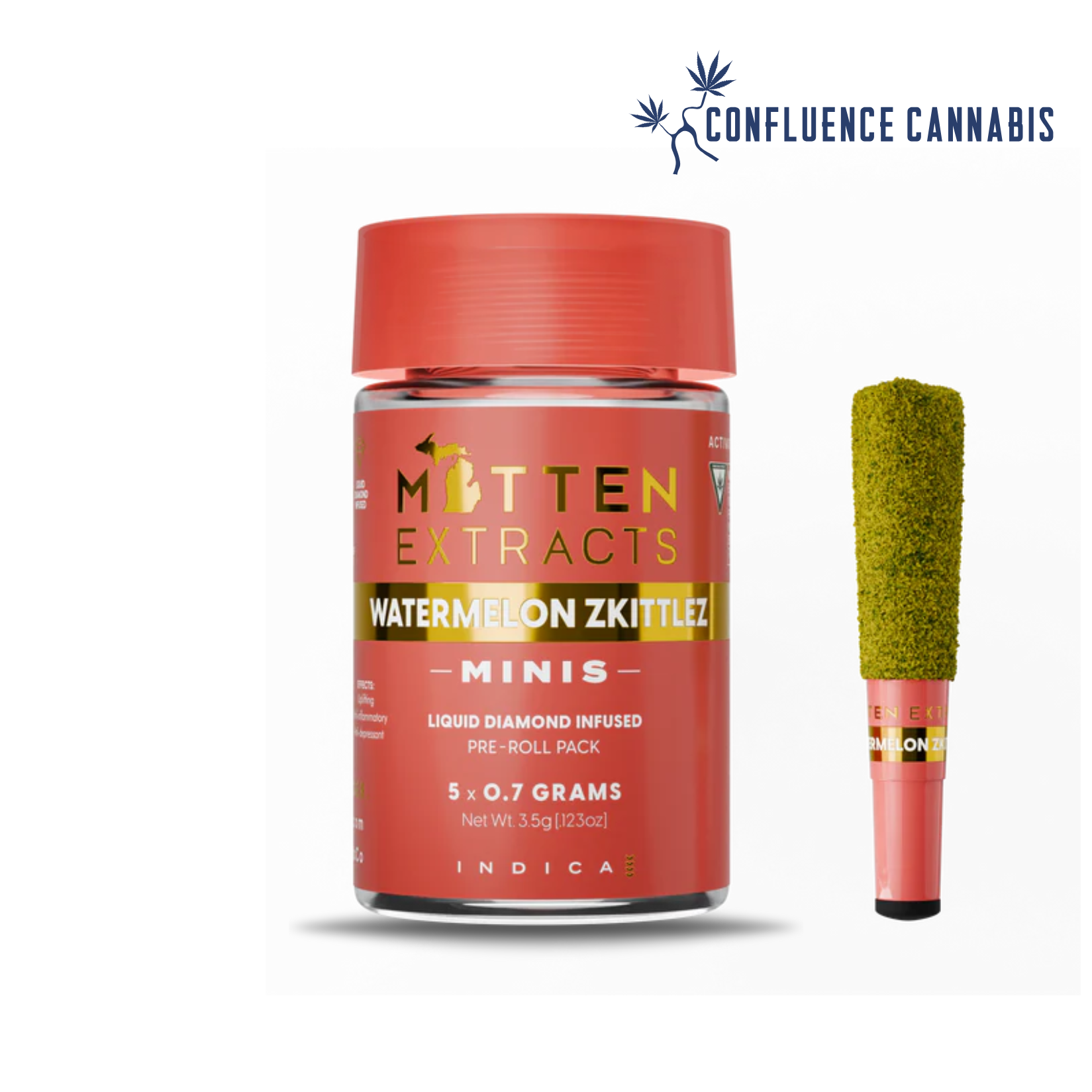Photograph of product: Watermelon Zkittlez (Infused) PREROLL 5 Pack