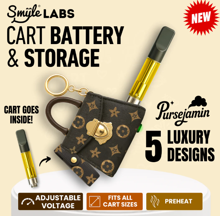 Photograph of product: Smyle Labs | Pursejamin Purse 510 Vape Battery | Assorted Designs