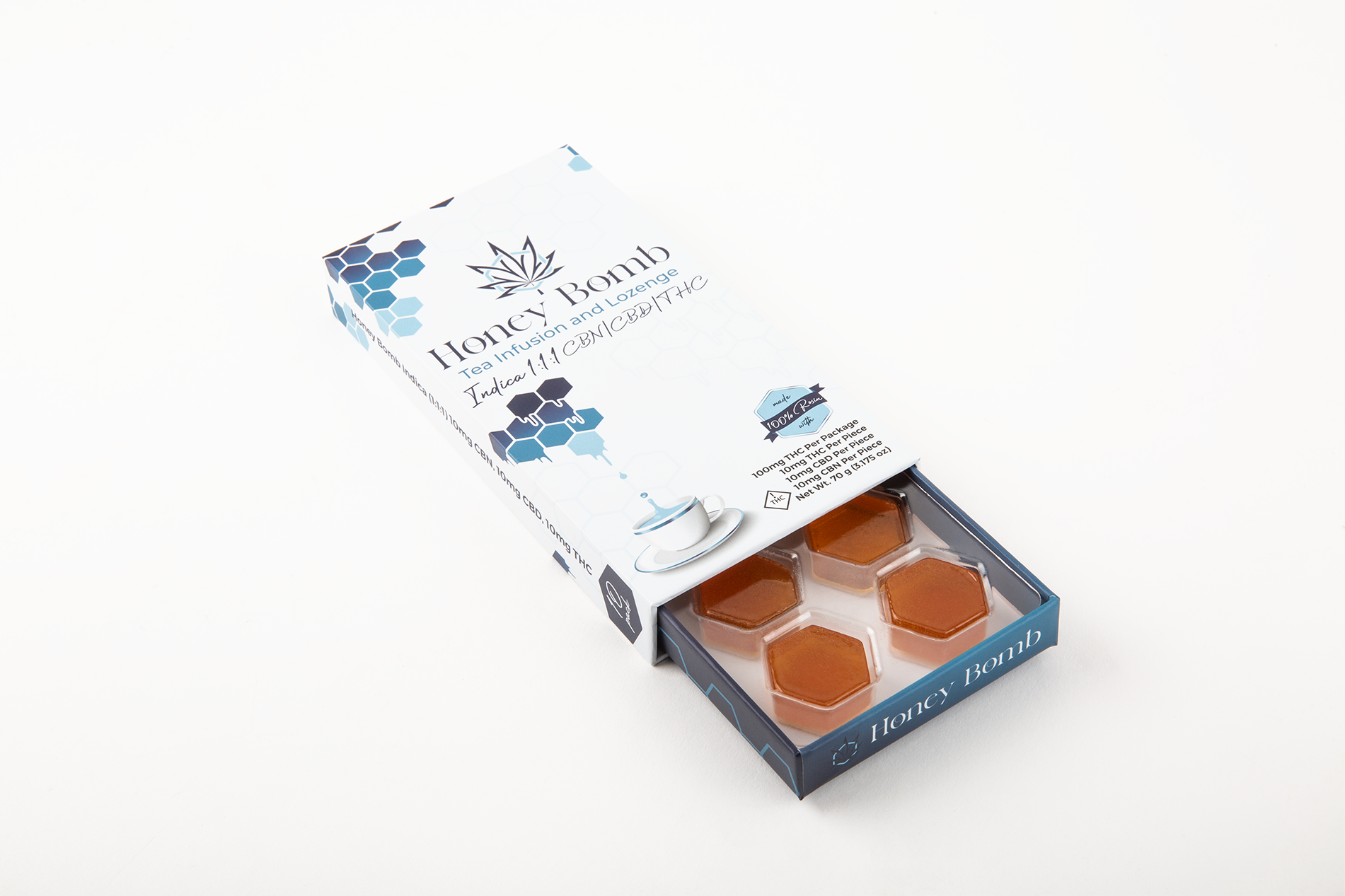 Photograph of product: Honey Bomb | (1:1:1) 10mg TH-oui:CBD:CBN | Oui'd