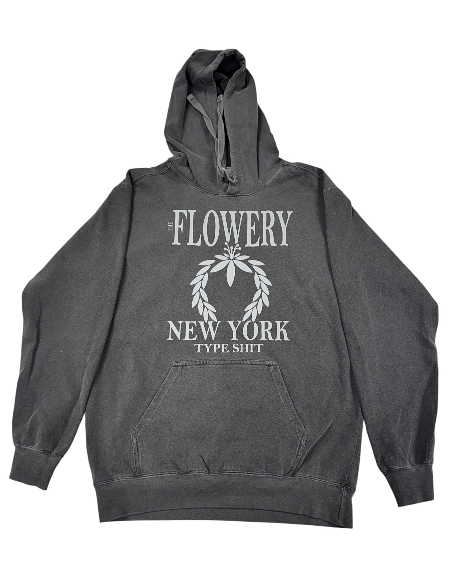 Photograph of product: The Flowery New York Type Sh*t Gray Hoodie XL