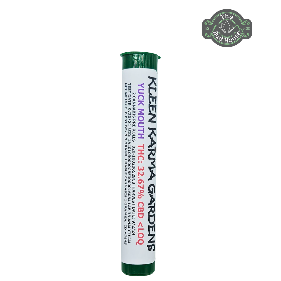 Photograph of product: Kleen Karma 2pk YUCK MOUTH 1g Pre-Rolls