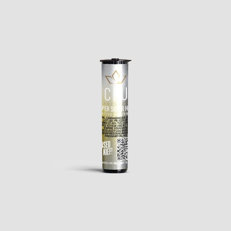 Photograph of Product: CRU | Super Silver Haze | Kief Infused Pre Roll E16