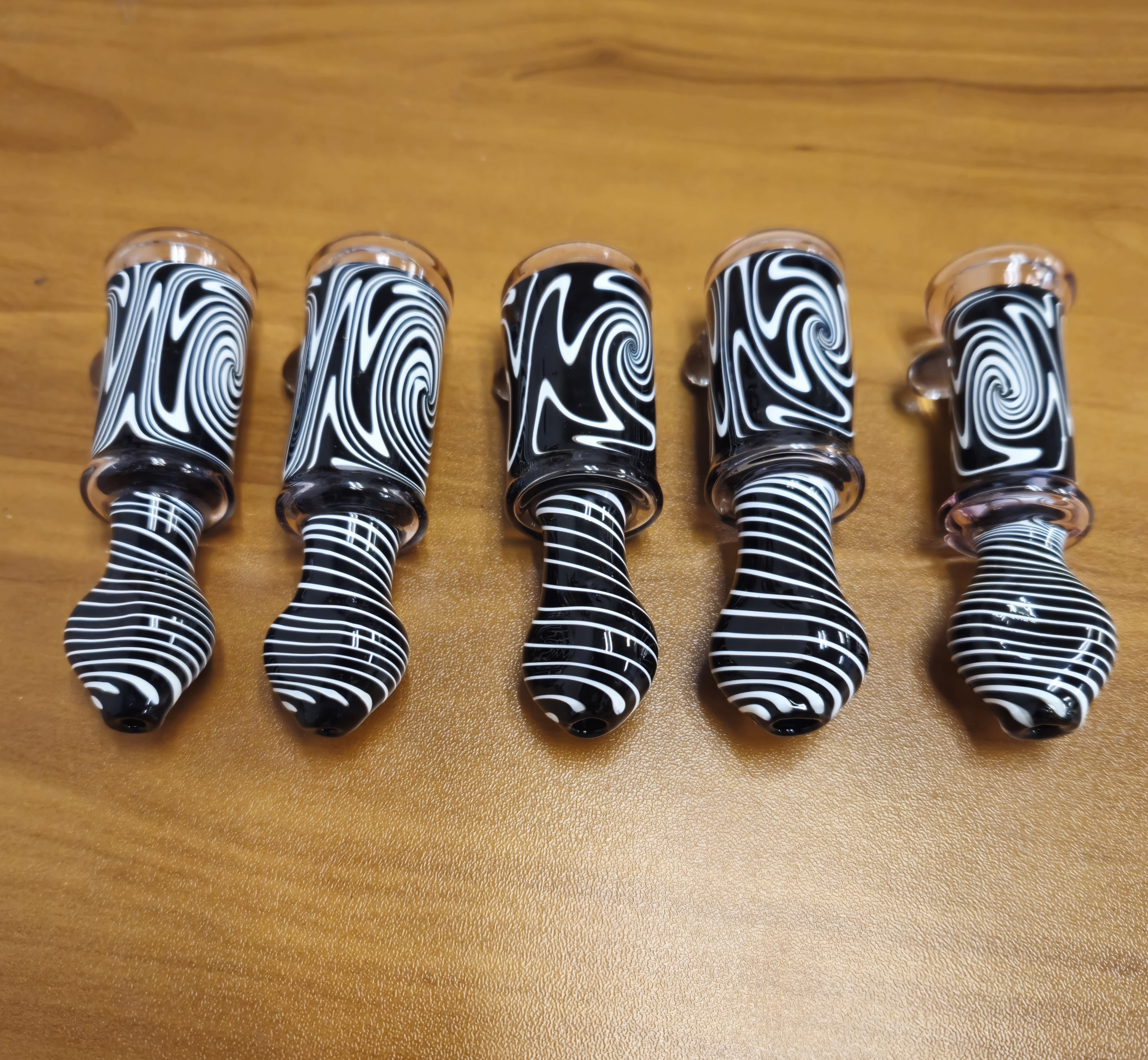 Photograph of product: Smoke Nation - Black/White Spiral Pink - 3" One Hitter