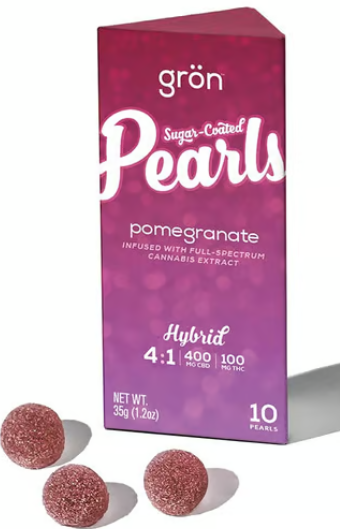 Photograph of product: Gron | Pomegranate Pearls | Hybrid | Edibles | 10 Pk