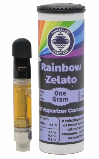 Photograph of product: Sunset Lake Craft CBD | Rainbow Zelato | Cartridge CBD