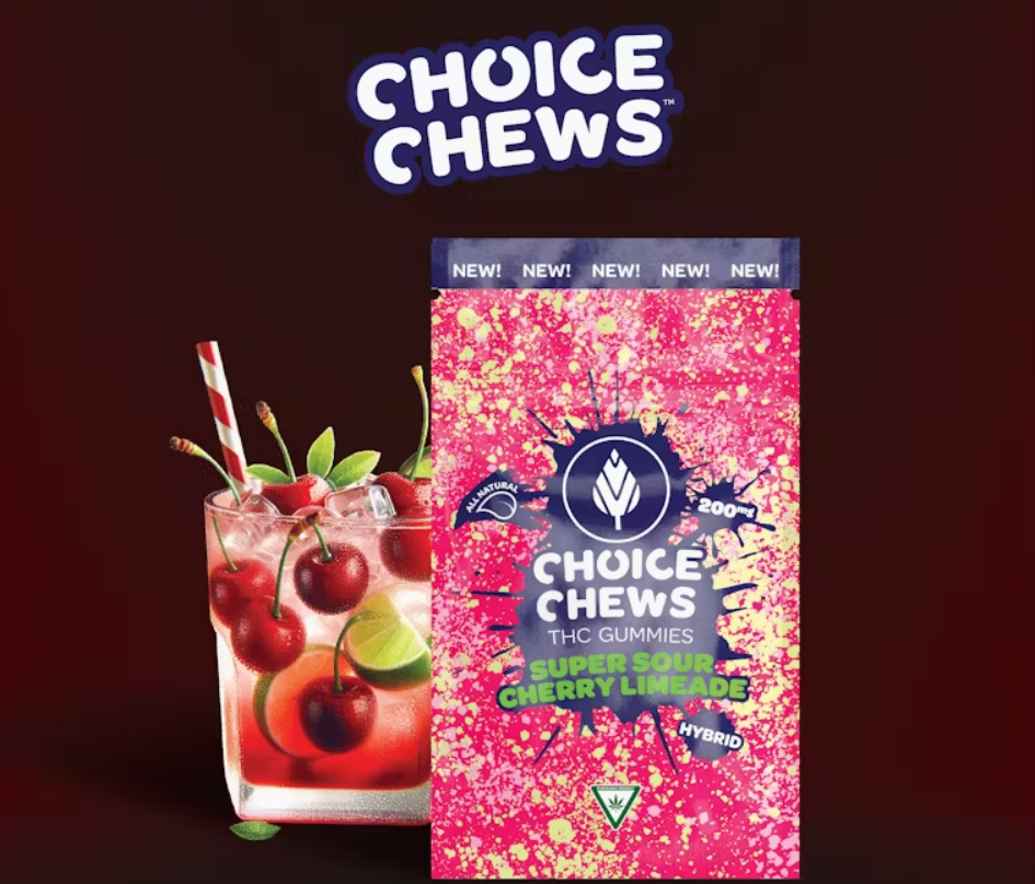 Photograph of product: Choice | Super Sour Cherry Limeade | Gummies | 200mg | Hybrid
