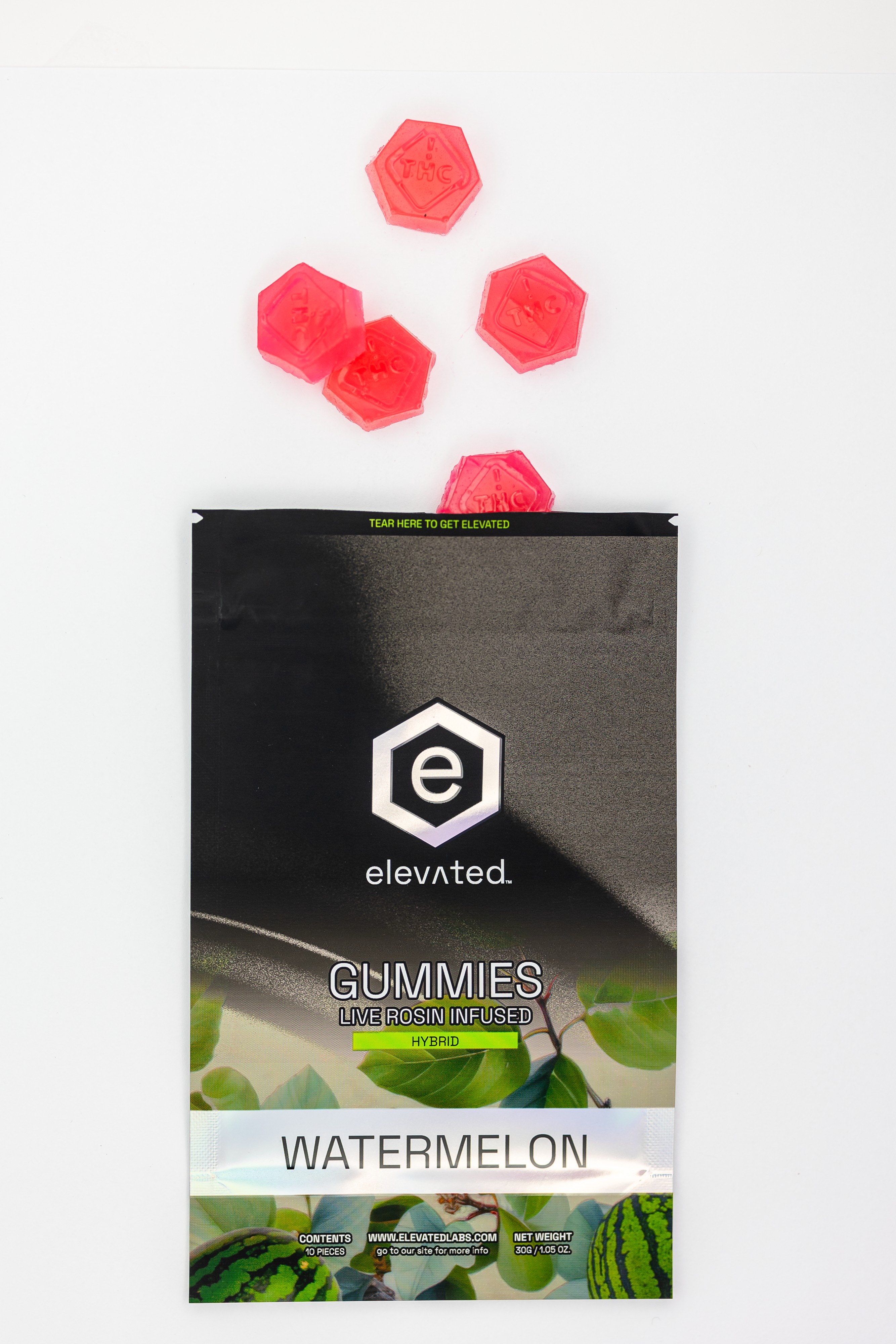 Photograph of product: Elevated Rosin Gummies - Watermelon 100mg