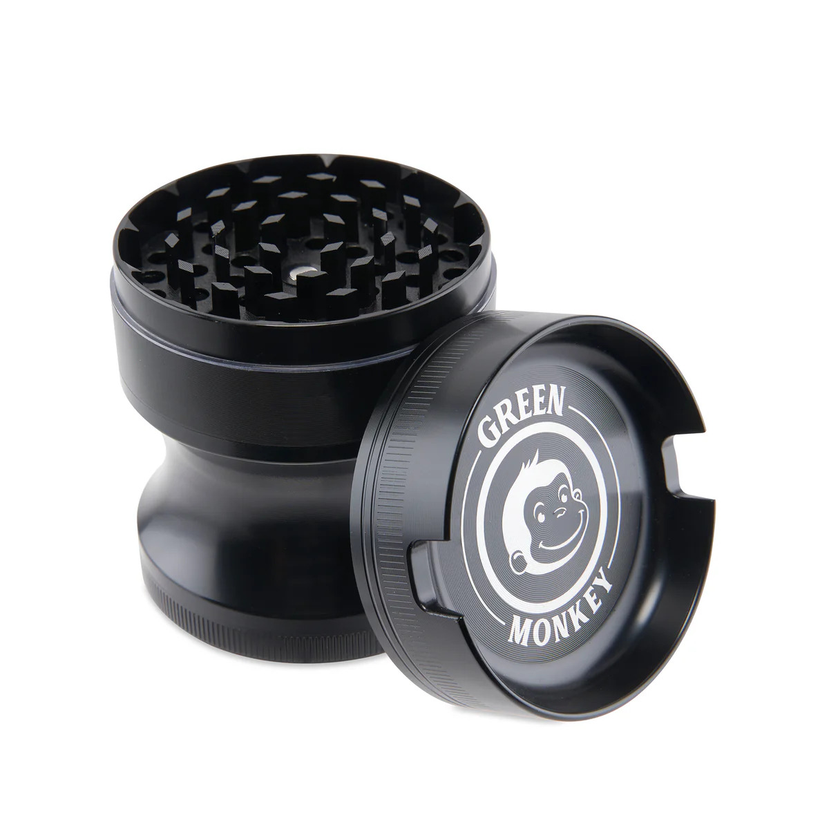Photograph of product: Green Monkey Grinder (w/ Ashtray) - 4 piece, 63mm