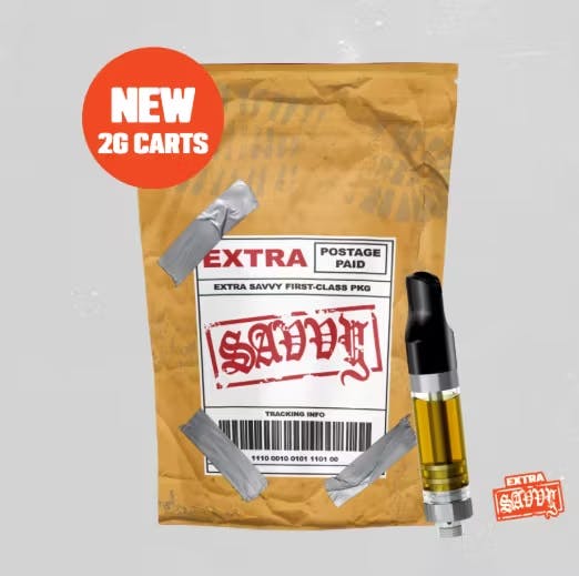 Photograph of product: Extra Savvy | GMO | Vape Cartridge | 2g