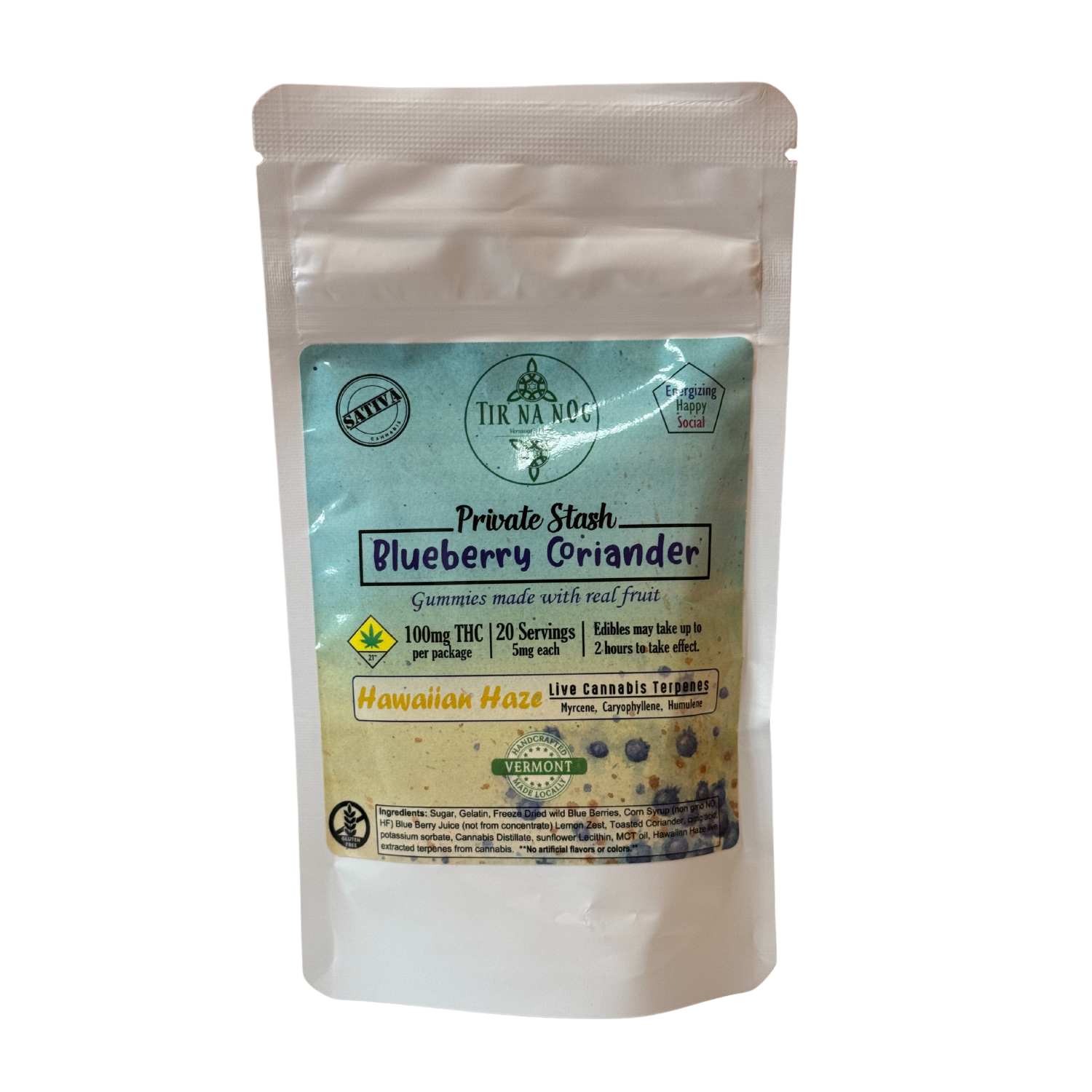 Photograph of Product: Private Stash Gummy - Blueberry Coriander | 100mg | TirNaNog