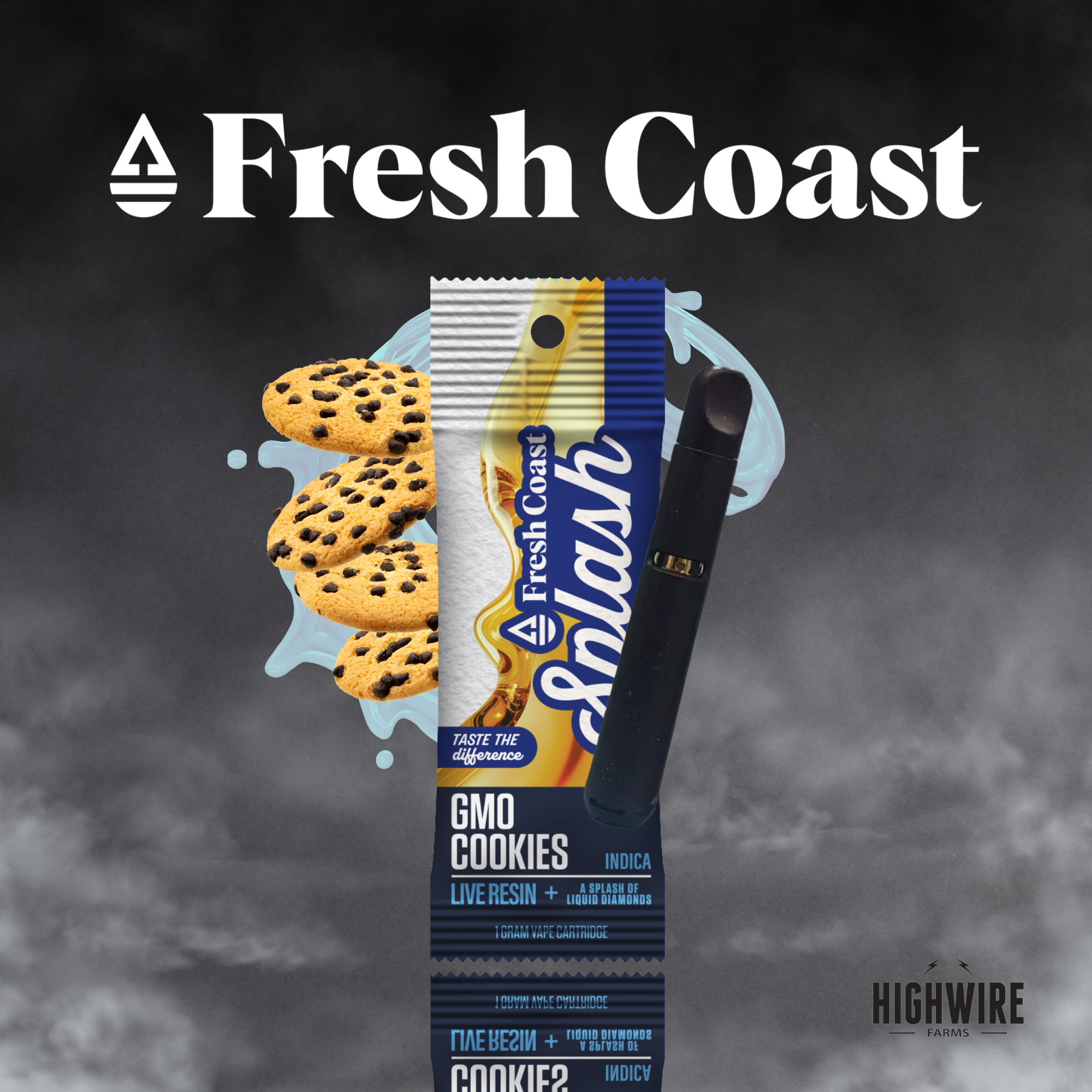 Photograph of product: Splash Live Resin Disposable Garlic Cookies 1g