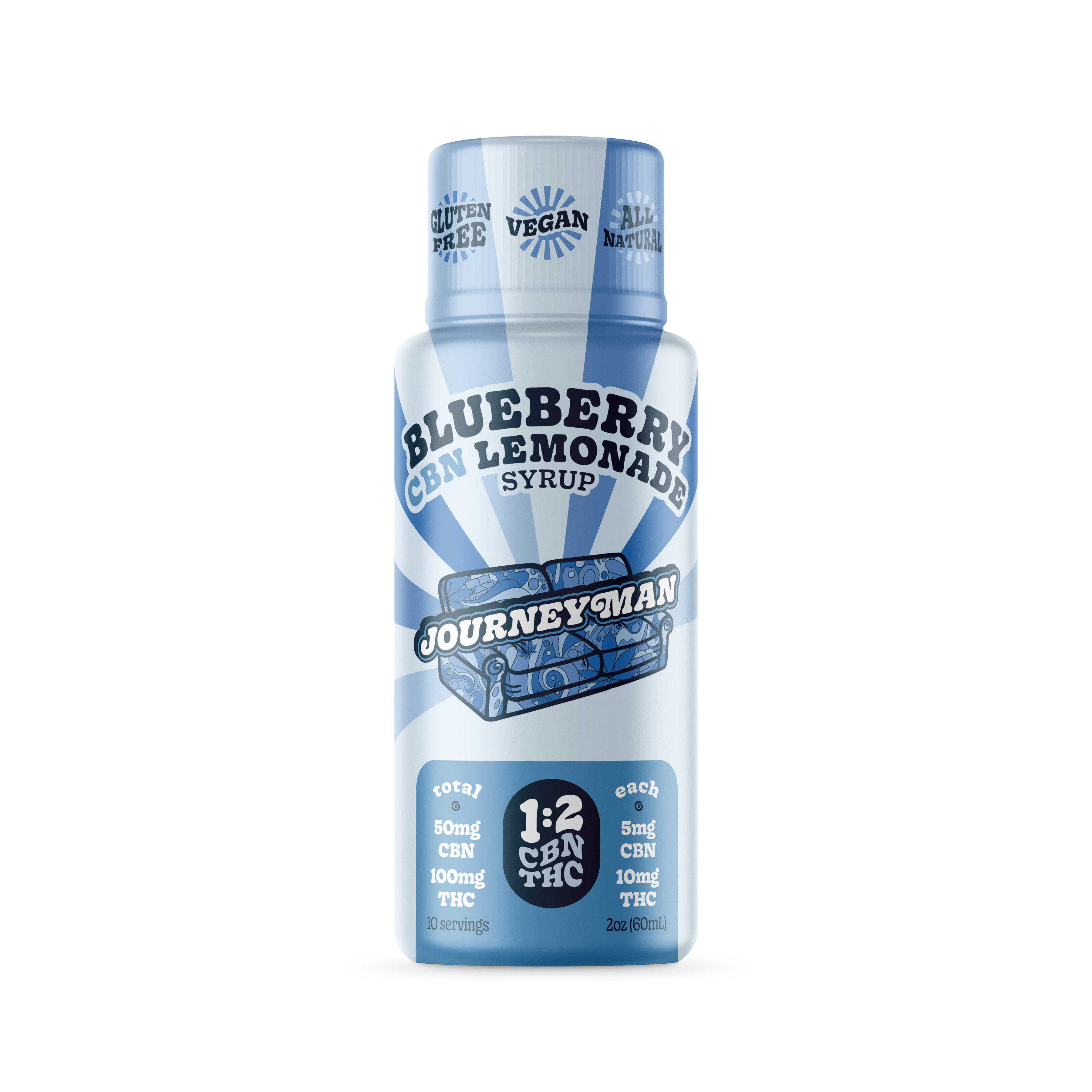 Photograph of product: Journeyman - Blueberry Lemonade 2:1 TH-oui/CBN - Lemonade Syrup - 2oz (150mg)