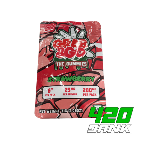 Photograph of product: Grab & Go - 200mg Strawberry Gummies