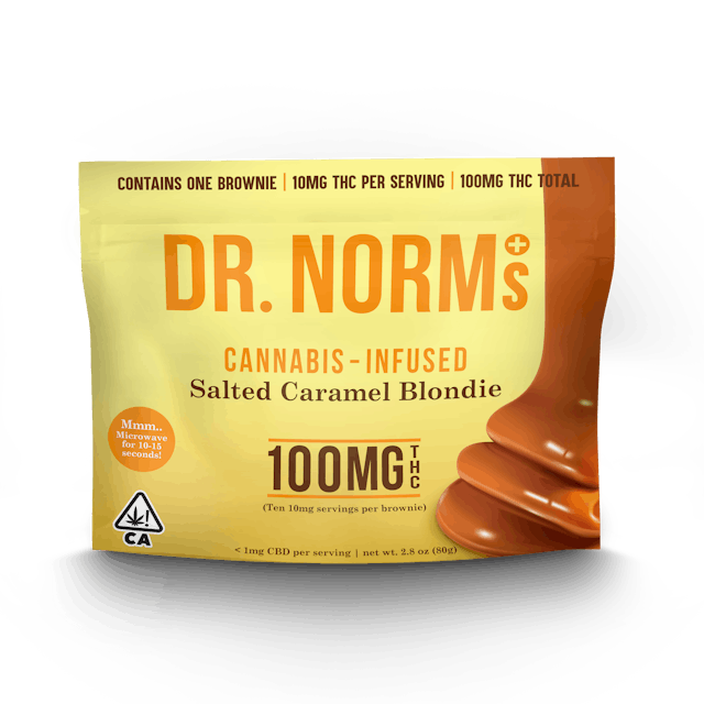 Photograph of product: Dr Norm's | Salted Caramel Blondie | 100mg - 