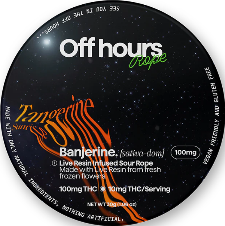Photograph of product: Off Hours: Live Rosin Rope: Banjerin - Sour Tangerine Sunrise