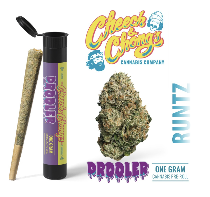 Photograph of product: Cheech & Chong's Drooler Runtz Whole Flower 1g Pre-Roll