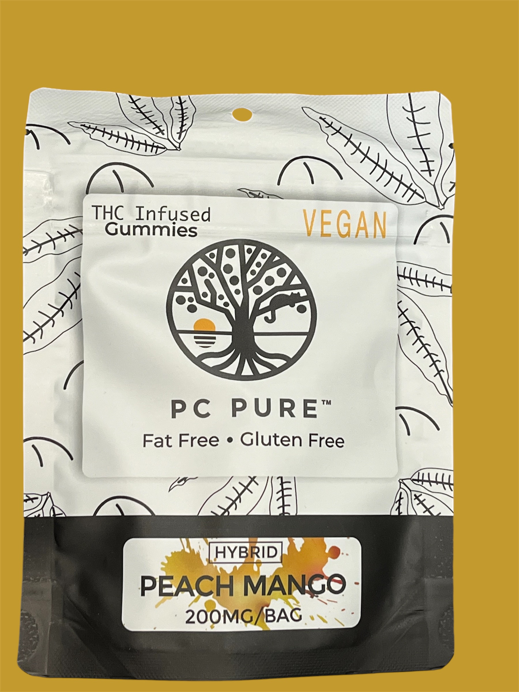 Photograph of product: PC PURE | PEACH MANGO | GUMMIES | 200MG