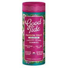 Photograph of product: Good Tide - Passion Fruit 2:1:1 TH-oui:CBD:CBN Gummies - 200mg