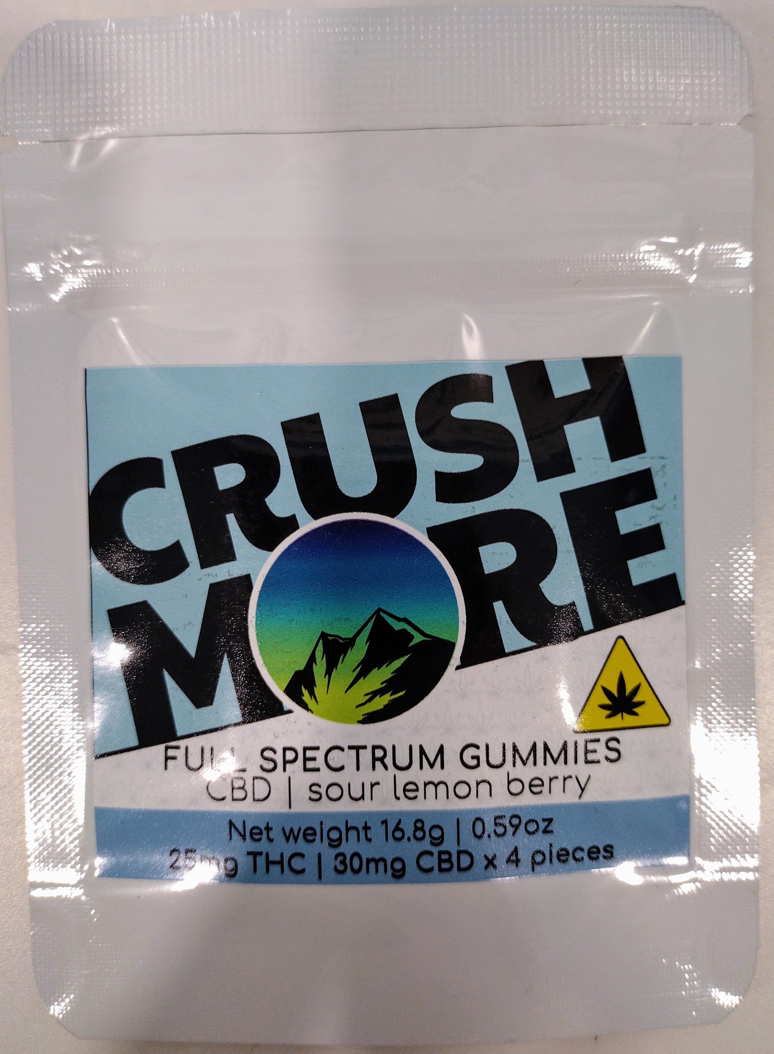 Photograph of Product: Crushmore - Sour Lemon Berry Gummies 1:1 THC/CBD - 4 Pack - 100mg