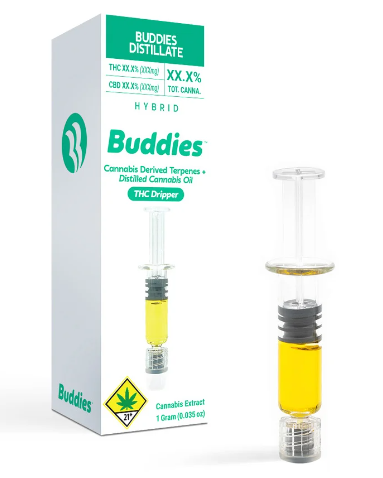 Photograph of product: Buddies SFV OG Distillate Dripper Oui'd 1g