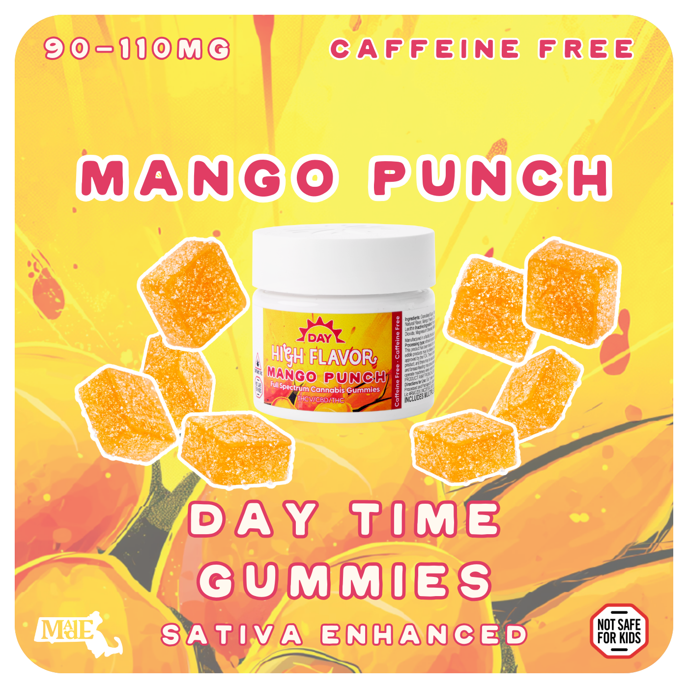 Photograph of product: Mango Punch (Oui'd) | Full Spectrum Sour Gummy I No Caffeine | 20 Pack (90-110mg)