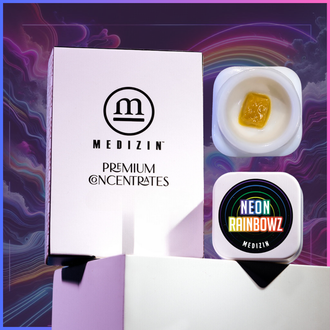Photograph of product: Neon Rainbowz .5g Live Resin Badder