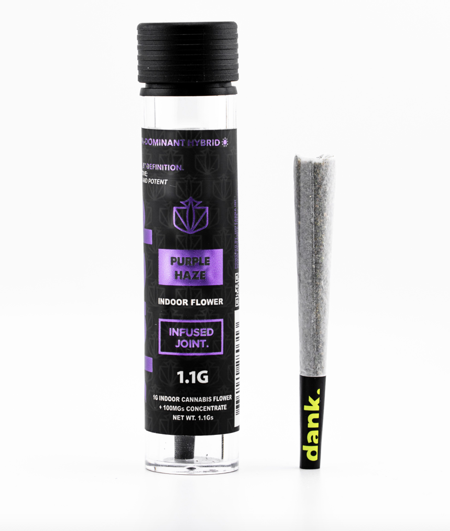 Photograph of product: Dank | Purple Haze | Infused Pre-Roll | 1.1g
