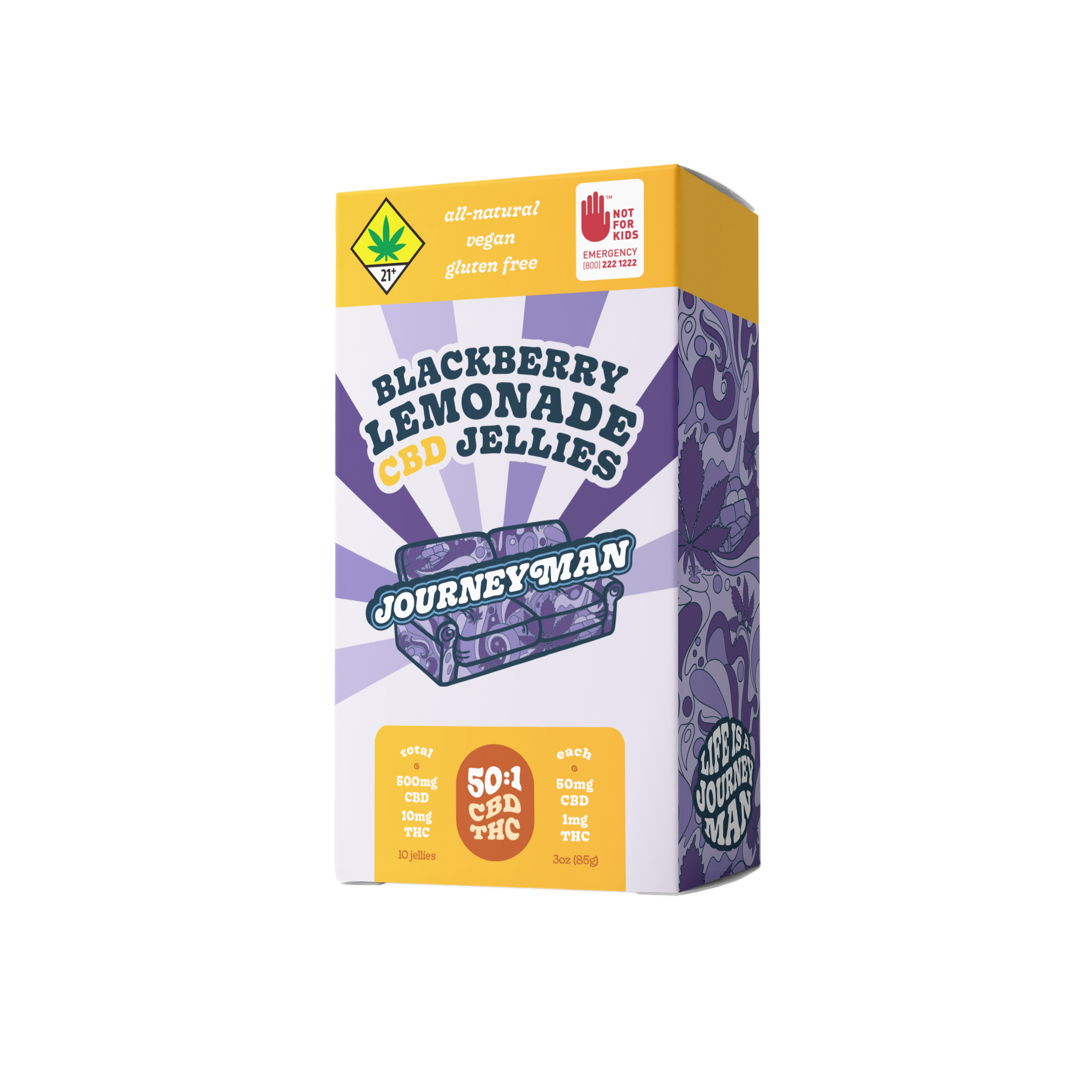 Photograph of Product: 50:1 Blackberry Lemonade CBD Jellies (500mg CBD/10mg THC)