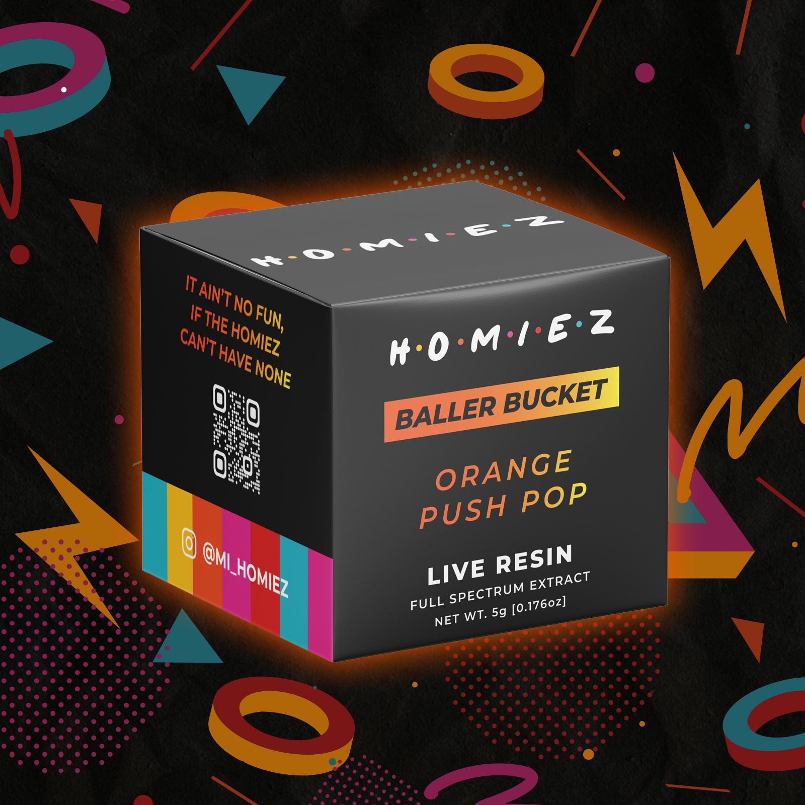 Photograph of product: Homiez - 5g Baller Bucket - Orange Push Pop