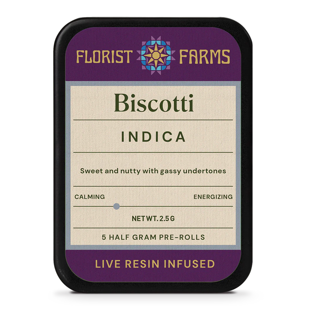Photograph of product: Biscotti | Live Resin Infused Joints 5pk