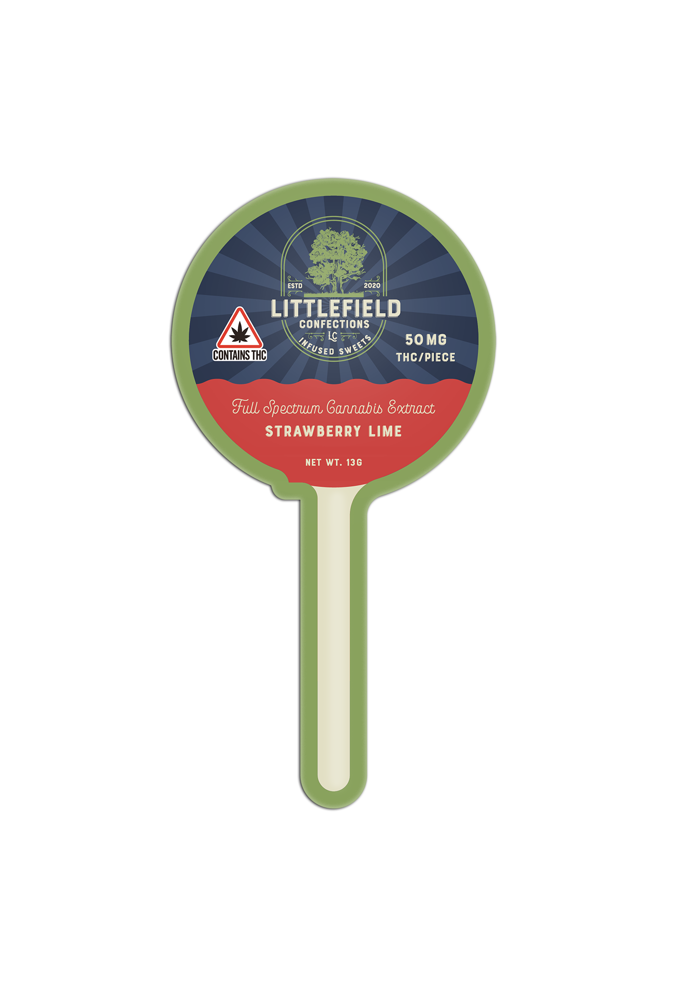 Photograph of product: LFC 50mg TH-oui Lollipop - Strawberry Lime