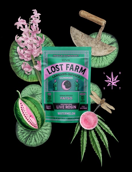 Photograph of product: Lost Farm l Gummy l Watermelon x Fatso Rosin l 100mg THC l 10ct