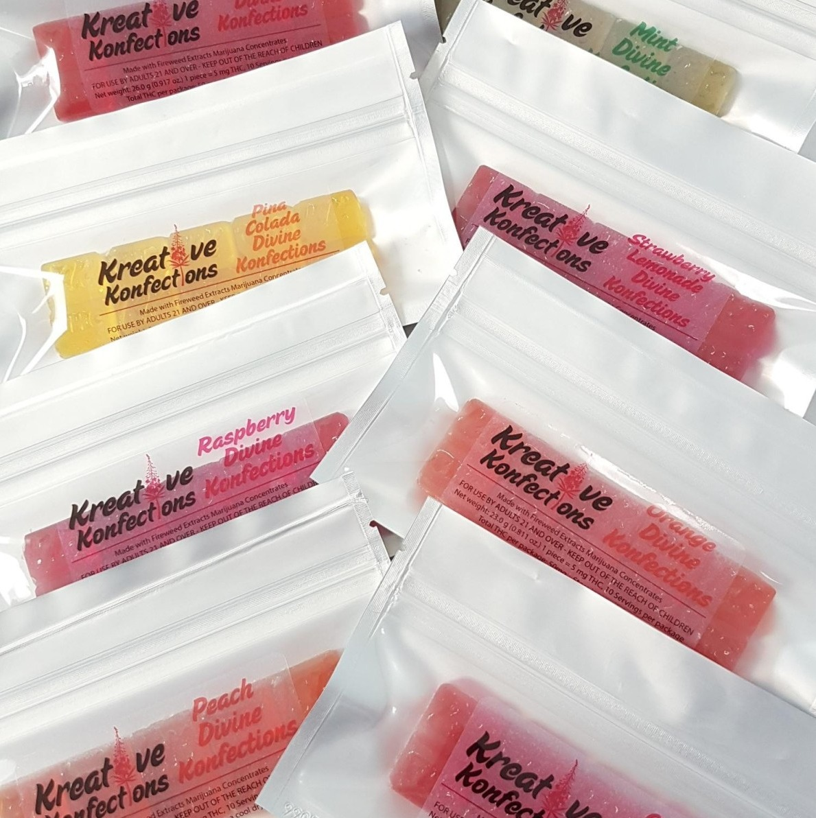 Photograph of product: Guava 1:1 (100mg) Oui'd Divine Hard Candies 10pk by Kreative Konfections